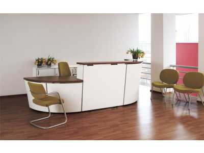 Tera Reception Desk Range - White/Walnut Tops